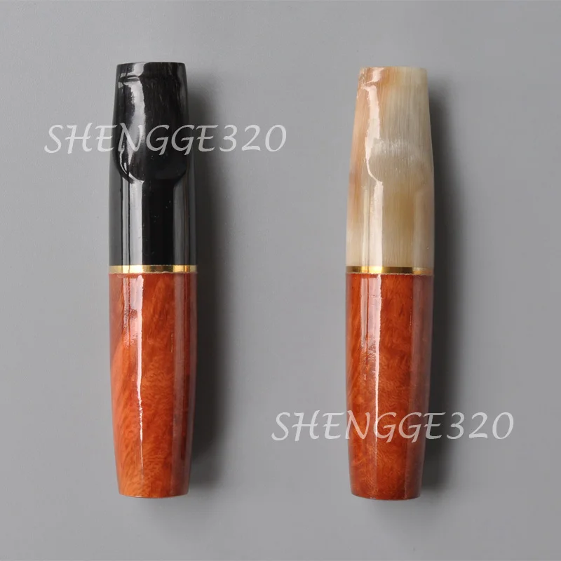 موسع أنبوب تدخين خشبي ، حامل سجائر ، ساق قرن الثور ، جذر بريار ، حجم كبير ، فلتر 9. #1