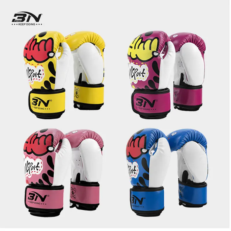 BN Muay Thai Kids Gloves Boys Fight Kids Girls Training Sanda Kids 6OZ Boxing Gloves