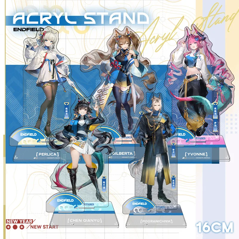 Figura de 16 cm de Arknights Endfield × Lawson Ver. Soporte de acrílico Chen Qianyu, placa de exhibición Yvonne, adornos de acrílico Perica, juguetes Gerpetta