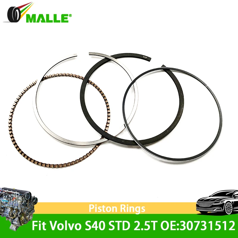 

Поршневые кольца двигателя, автозапчасти для Volvo C30 C70 XC90 S40 S60 S80 2.5T T5 Fit 2.5 L T B5254T L5 Gas 4 PCS Один комплект OE 30731512