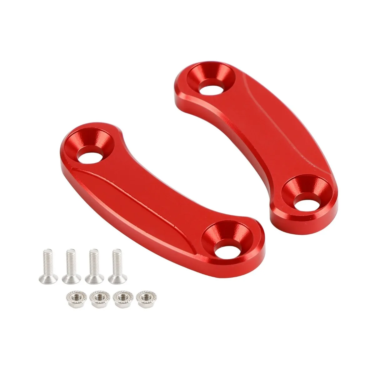 1 Pair Red mirror delete blanking block off plates Fits For Kawasaki ZX-10R 2016-2023