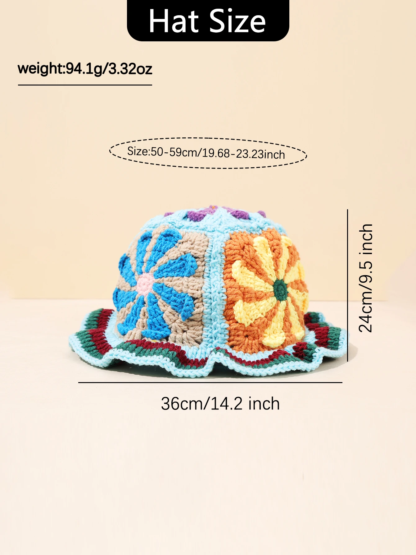 قطعة واحدة "قبعة من الخيزران المنسوجة يدويًا على شكل زهرة متعددة الألوان عتيقة، بوهيمية عتيقة، مناسبة جدًا للتصفيف اليومي، #6
