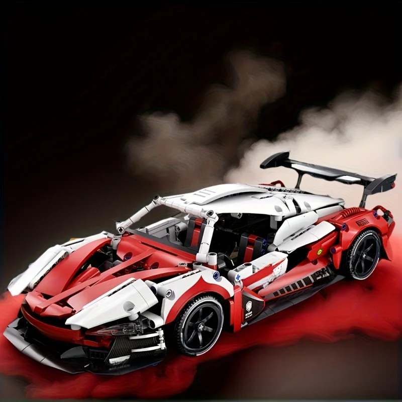 

Набор строительных блоков Red Technic Sports Car, подходит для детей от 14 лет, образовательная сборная модель, украшение для дома и подарок.