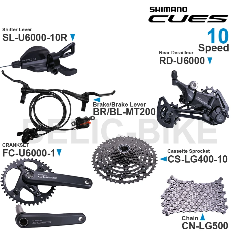 SHIMANO CUES U6000 Groupset SL-U6000-10R RD-U6000 FC-U6000-1 CS