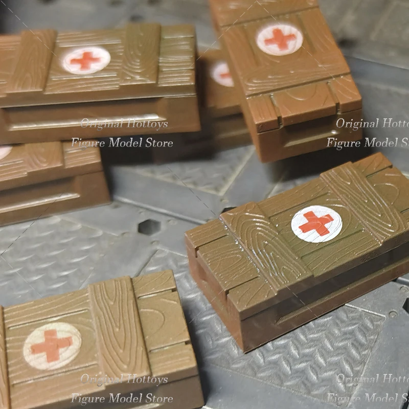 Accessoire de scène de soldat à l'échelle 1/18, Kit de premiers secours militaire, caisse en bois pour figurine d'action de 3.75 pouces, modèle de poupée, jouets, en Stock