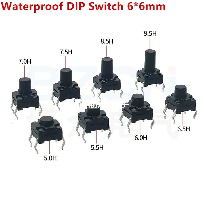 

20Pcs DIP 6*6*4.3MM 6X6X4.3/4.5/5.0/5.5/6.0/6.5/7.0/8.0/8.5/10/11 MM Tactile Tact Push Button Micro Waterproof Switch Momentary