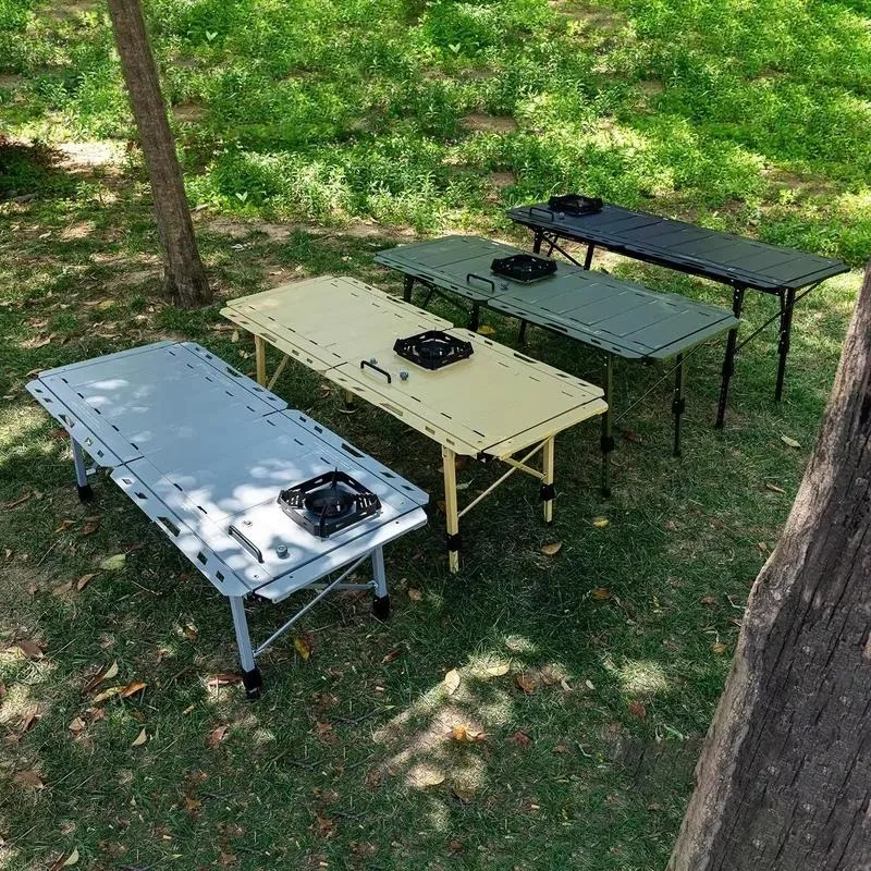 Portable Outdoor Camping Folding Table Adjustable Legs 5 Section Aluminum BBQ IGT Dining Table