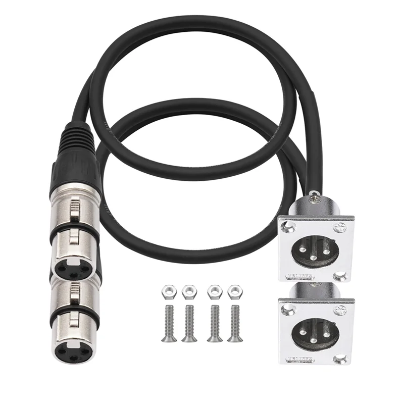B86B-D Type XLR 2 Pack Cable,Pass Through Connector, D XLR Male To Female For Premium Stage Box, Patch Panel, Panel Mount - view 3