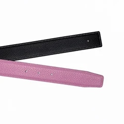 2026 WITHOUT BUCKLE Ciartuar for men women 3.2cm pink color belt high quality cowskin genuine leather two sides
