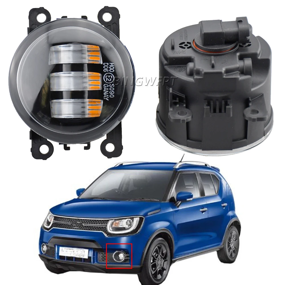 

2pcs Fog Light Assembly For Suzuki Ignis II 2003-2008 Car Right + Left LED Lens Fog Lamp Daytime Running Light H11 12V