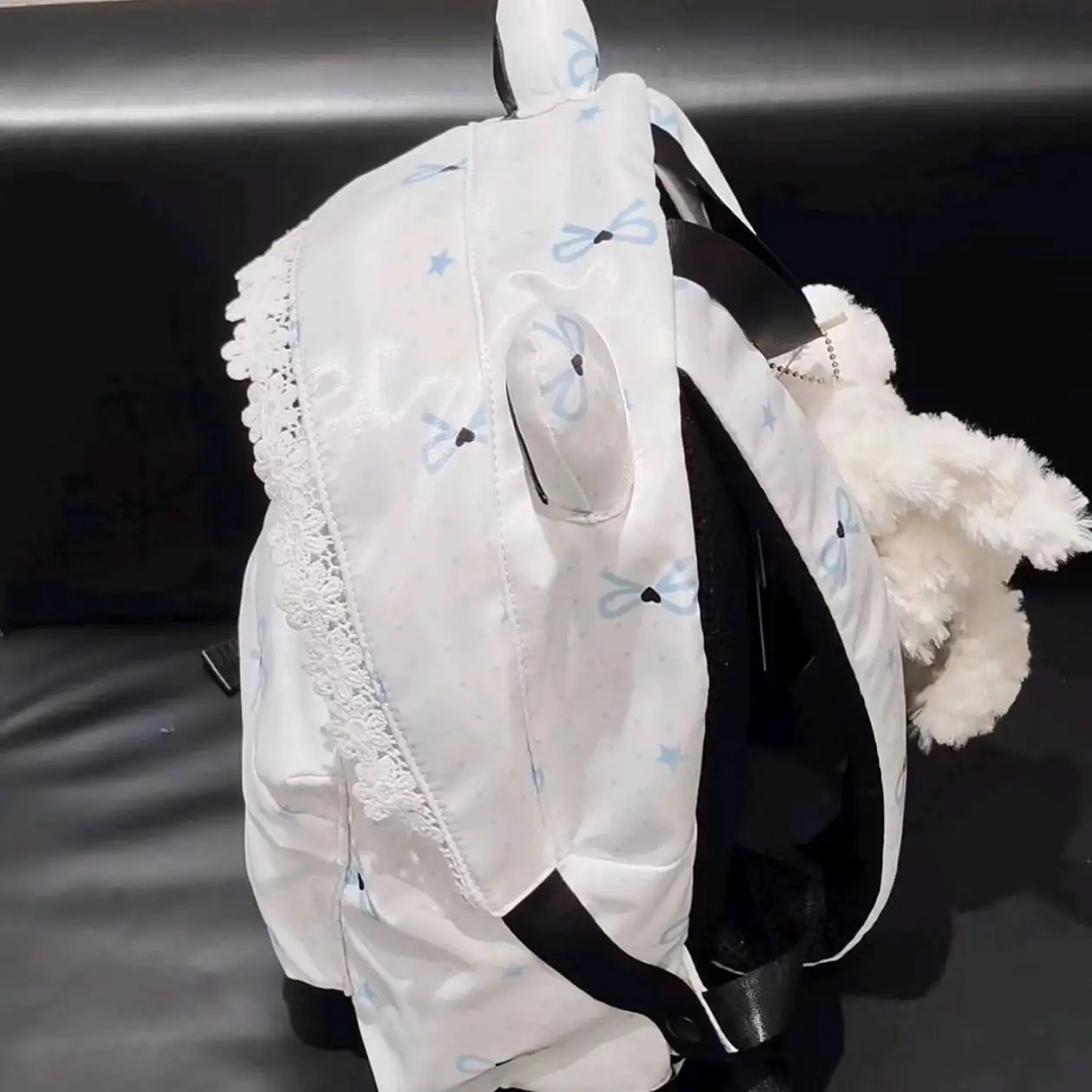 Backpack 2026 New Fashion Korean Sweet Lace Bow Cat Ears Lovely Girls Backpack Bookbag
