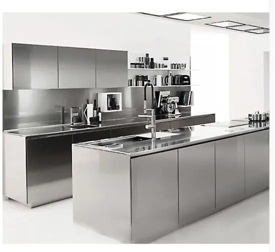 Customized 304 Stainless Steel Cabinet, Environmentally Friendly Sideboard Cabinet, Faucet Hinge, Safety Kitchen Cabinet Ex-fact