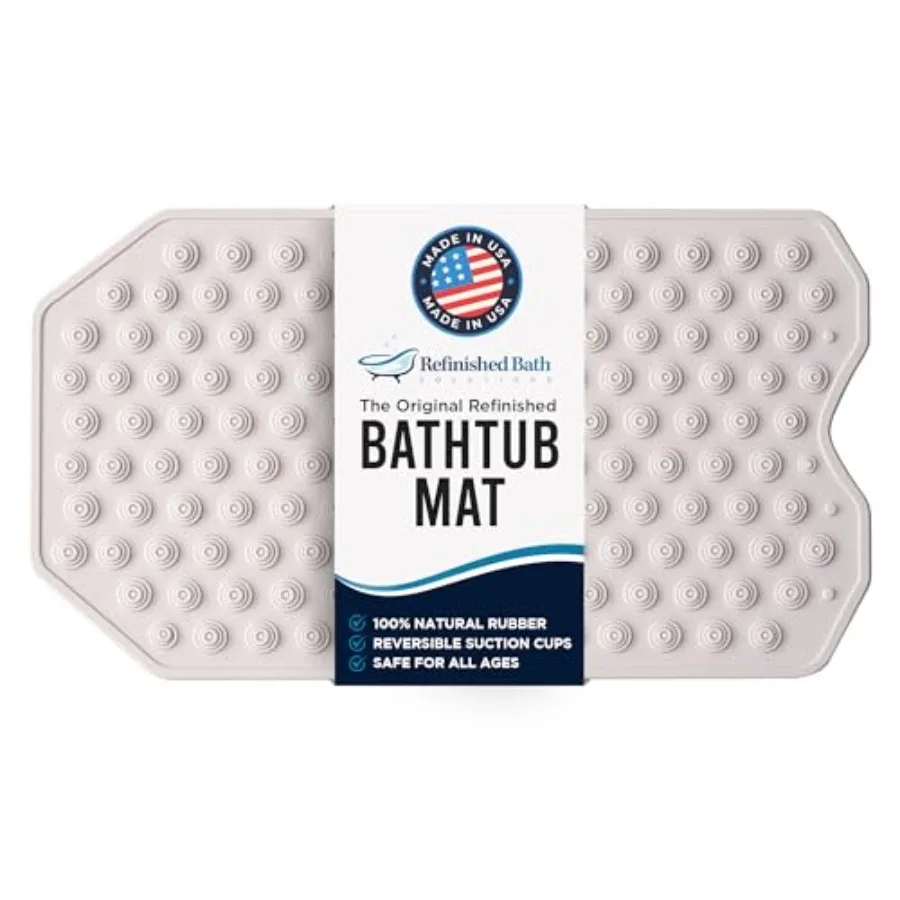 

The Original Refinished Bathtub Mat - No Suction Cup Bath Mat Designed for Textured and Refinished Bathtubs Made of Rubber Not
