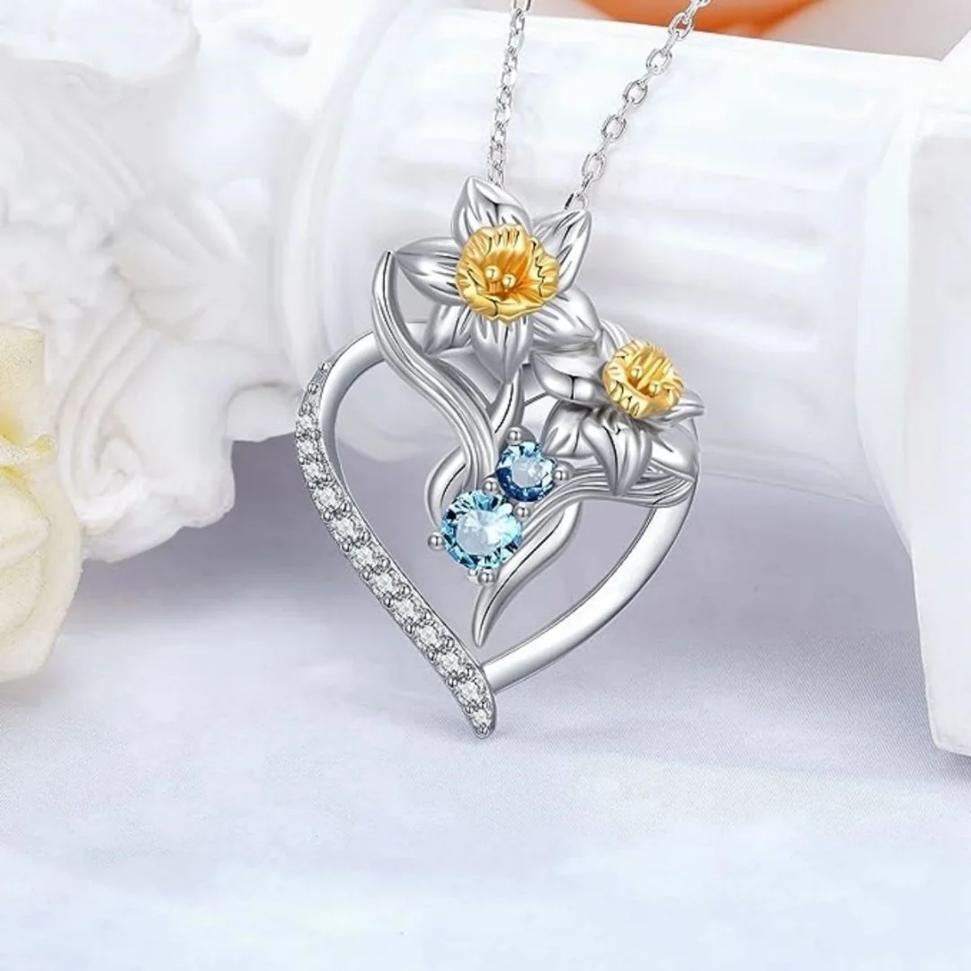 قلادة على الطراز الأوروبي والأمريكي الأكثر مبيعًا عبر الحدود أنيقة على شكل قلب ومجموعة صغيرة من قلادة الزركونيا