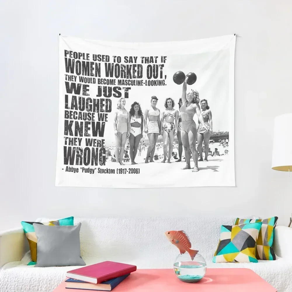 

Abbye Pudgy Stockton Women's Fitness Inspirational Quote Tapestry Wall Hanging Wall Tapestries Decoration Aesthetic Tapestry