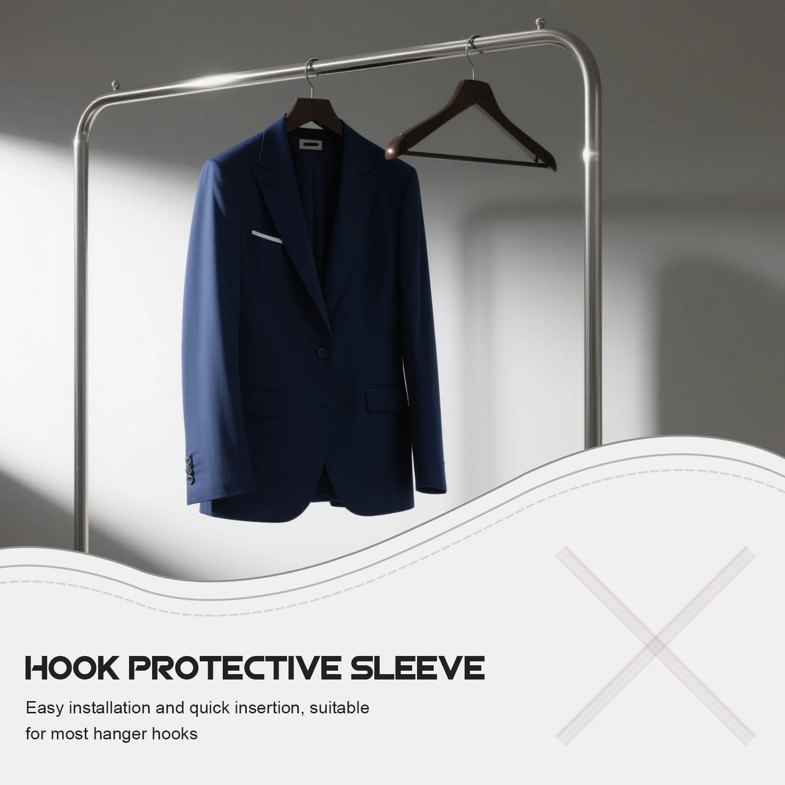 50 قطعة طرف شماعات يغطي لمسة نهائية ناعمة تمنع الخدوش مرونة جيدة العزل هوك نهاية غطاء الأكمام البلاستيكية للخطاف #6