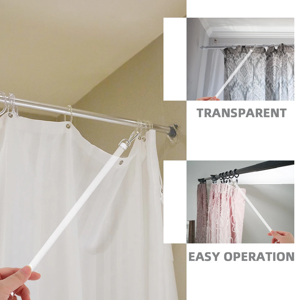 2 Stuks Acryl Gordijn Trekstang Transparante Draperie Wand Blind Tilt Wand Vervanging voor Verticale Jaloezieën met Haak