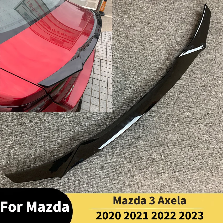 For Mazda 3 Axela 2020 2021 2022 2023 Car Rear Trunk Lid Tail Wing Spoiler Lip Extension Exterior Trim Modification ABS