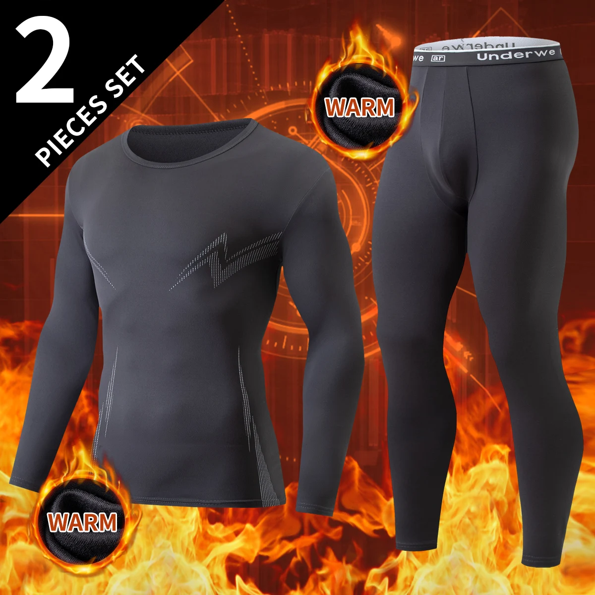 Men's Spring and Autumn Solid Color Warm Set Multi Color Fashion Sports Bicycle Running Long Sleeve Top Elastic Casual Pants