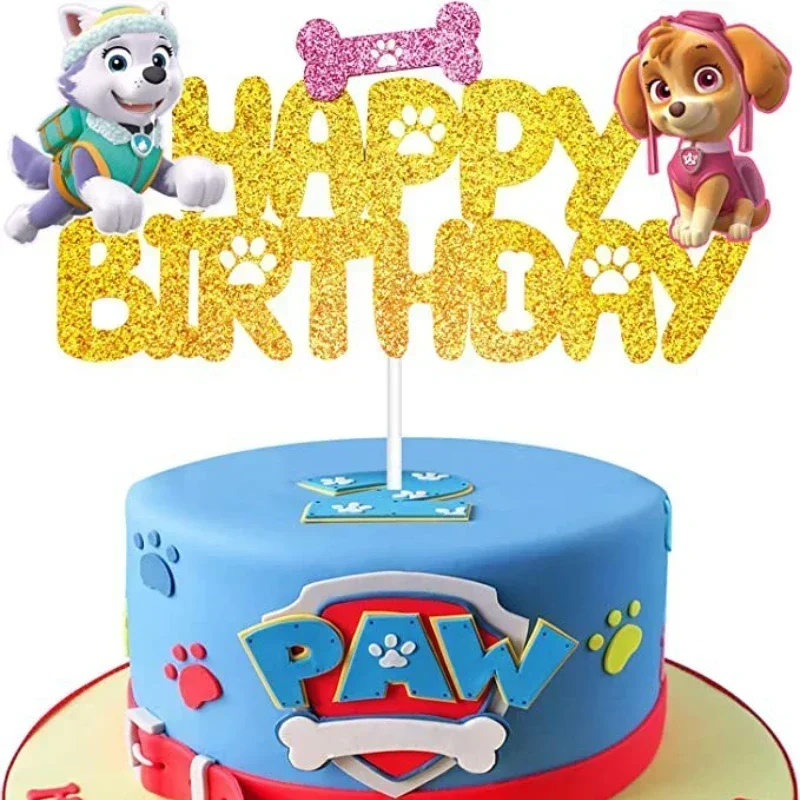 Paw Patrol Cartoon Toppers Shape Anime Doll Cute Cake Decoration Children\'s Birthday Party Supplies Boy Girl Toy Gift