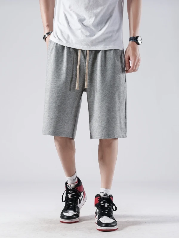 

JXAETE Men's Fashionable Loose Summer Thin Basketball Sweatpants Grey Sporty Casual Straight Leg Five-quarter Urban Style