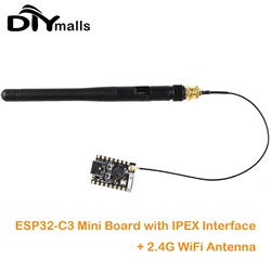 1/2pcs ESP32-C3 Mini Development Board ESP32-C3_Mini_V1 Wi-Fi+BT  2.4G WiFi Antenna with SMA Cable 3DBI U.FL to Female SMA