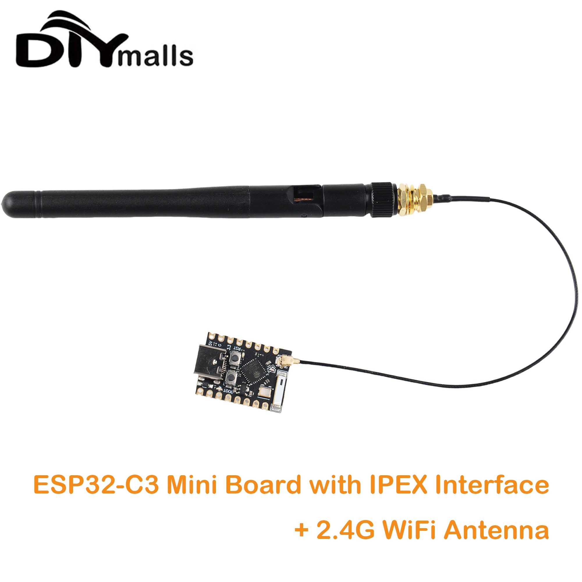 1/2pcs ESP32-C3 Mini Development Board ESP32-C3_Mini_V1 Wi-Fi+BT  2.4G WiFi Antenna with SMA Cable 3DBI U.FL to Female SMA