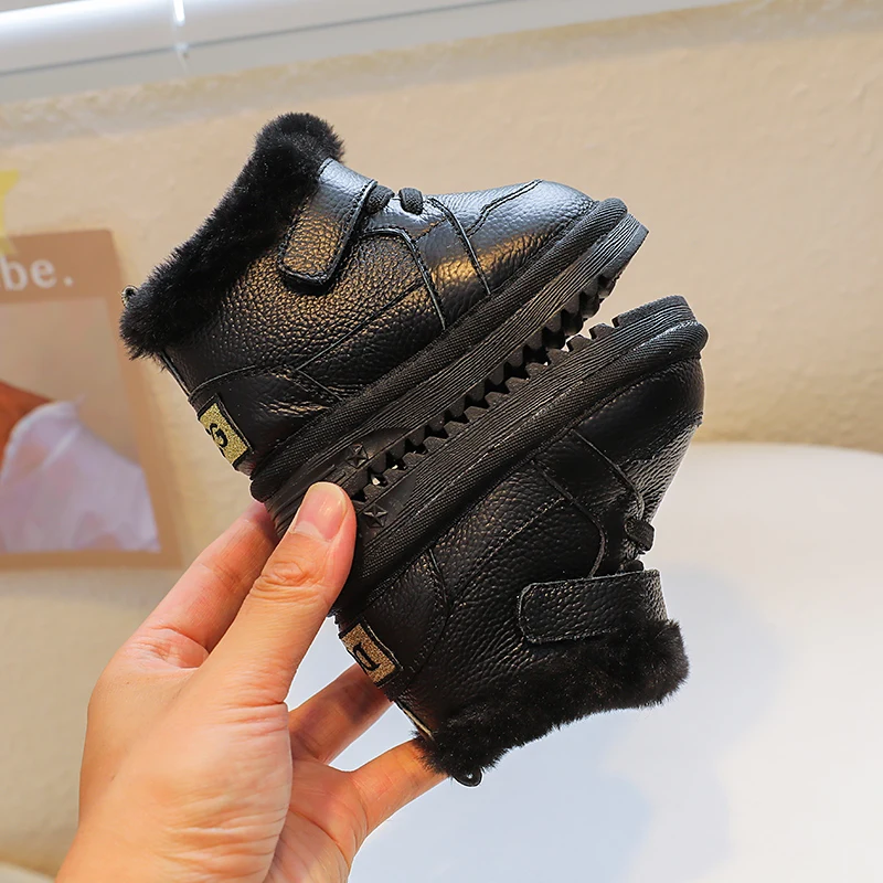 Baby Boys Snow Boots 2022 Winter Girls Ankle Boots Children Plush Cotton Shoes Non-slip Windproof Waterproof Kids Infant Shoes