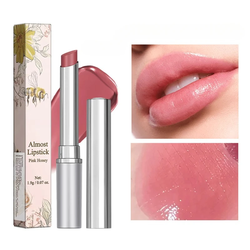 Nuevo bálsamo labial incoloro de miel rosa, lápiz labial hidratante de larga duración, brillo rosa, maquillaje nutritivo, Cosméticos para el cuidado de los labios