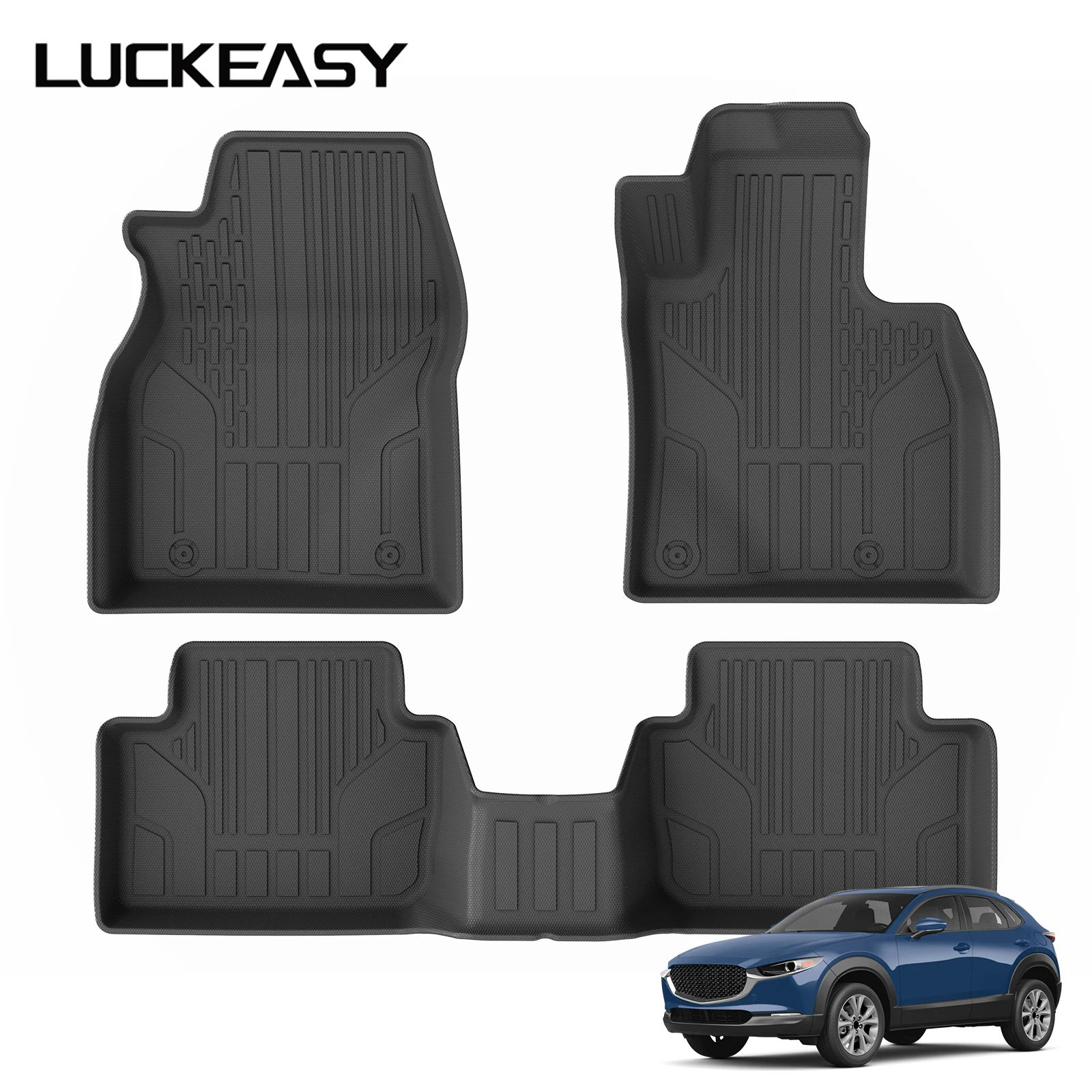 LUCKEASY for Mazda CX-30 2WD Fuel Version 2019-2026 Car Floor Mats Protective Mat Accessories Trunk Mat Only Fit Right Rudder