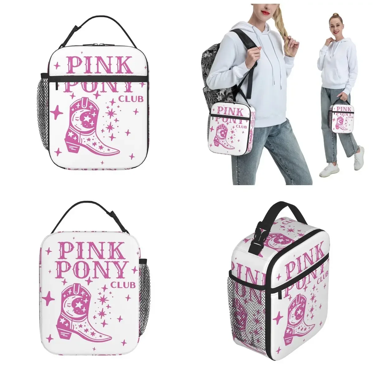 Pink Pony Club Chappell Roan Product Insulated Lunch Bag For Office Midwest Princess 2024 Tour Food Container Cooler Lunch Boxes