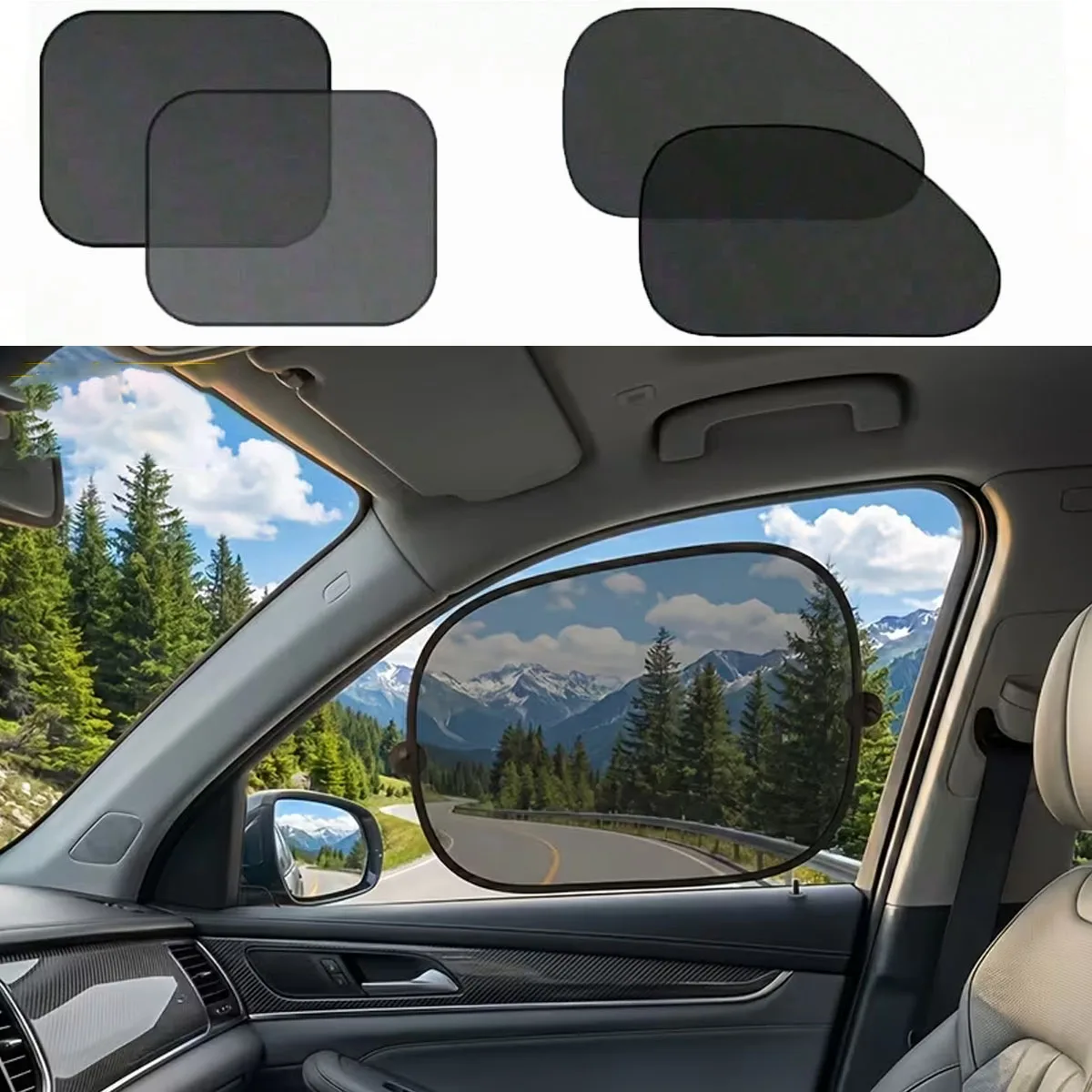 General Motors Sunshade Net, Portable Foldable Car Sun Visor Suction Cup Type, Automotive Thermal Insulation Sunshade Cloth