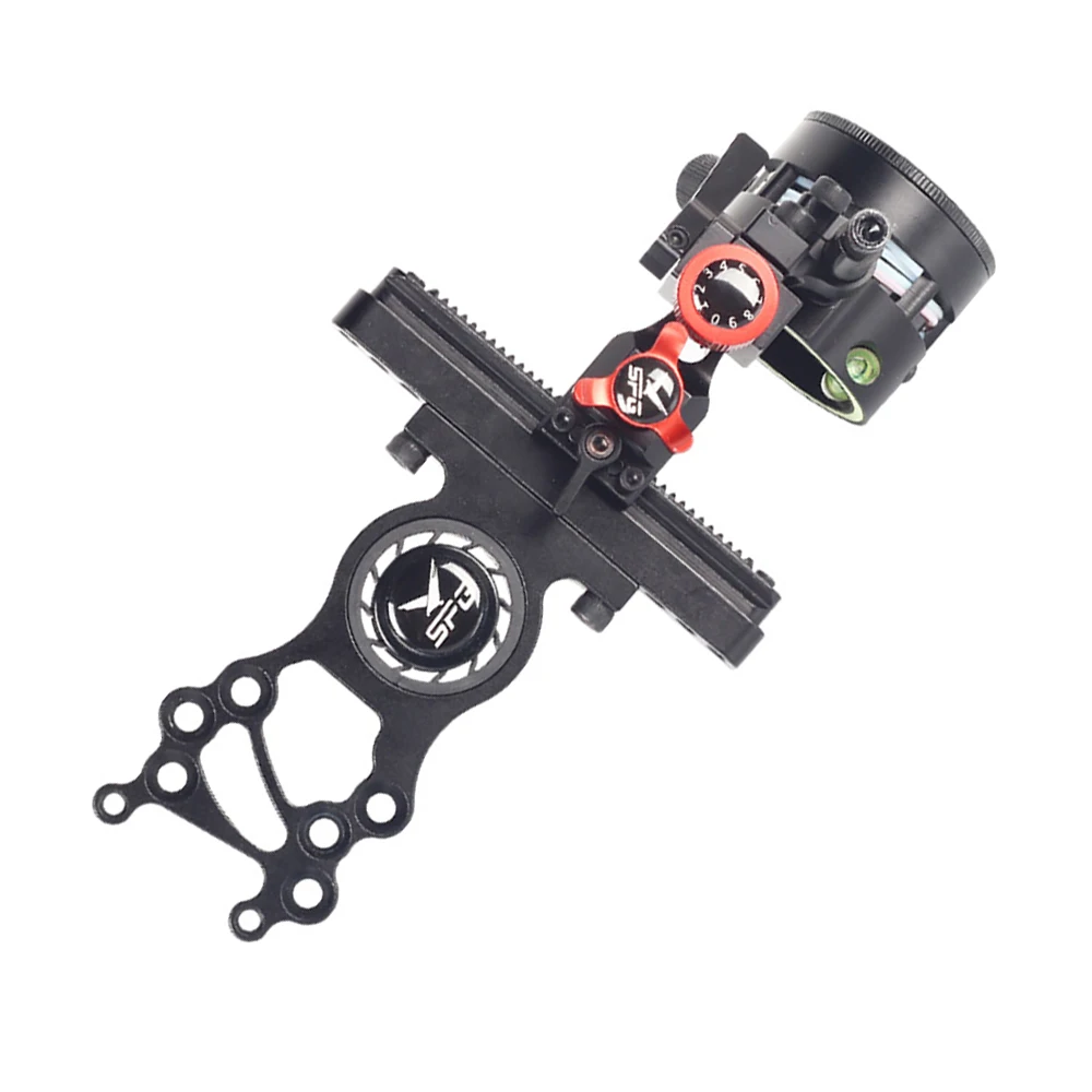 Archery Single Pin Sight 4-ways Adjustable Compound Bow Target Aiming Sight Aluminum Alloy Shooting Hunting Accessories