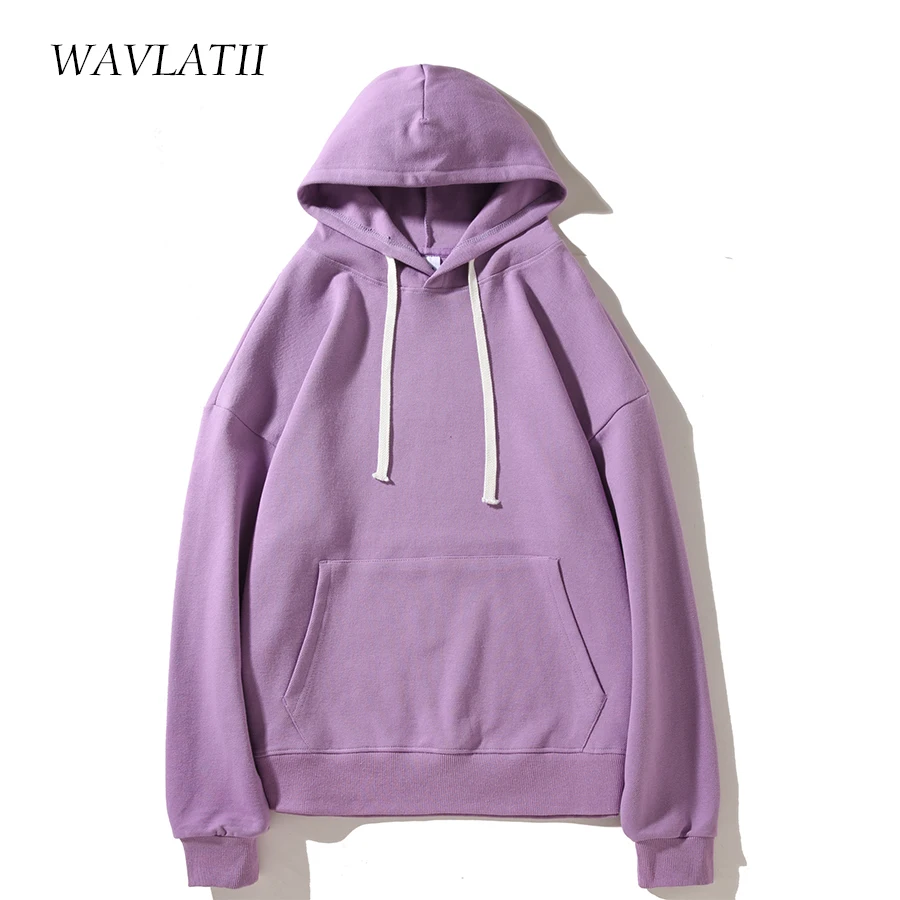 WAVLATII Women New White Hoodie Female Oversized Casual Pique Fabric Hoody Lady Light Green Hooded Tops for Spring Autumn WH2395