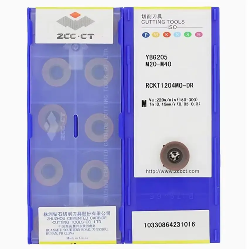 

RCKT1204MO-DR YBG205/RCKT1204MO-DR YBG202/RCKT1204MO-DR YB9320 YBM253 YBM251 YBM351 ZCC.CT CNC carbide tools milling inserts