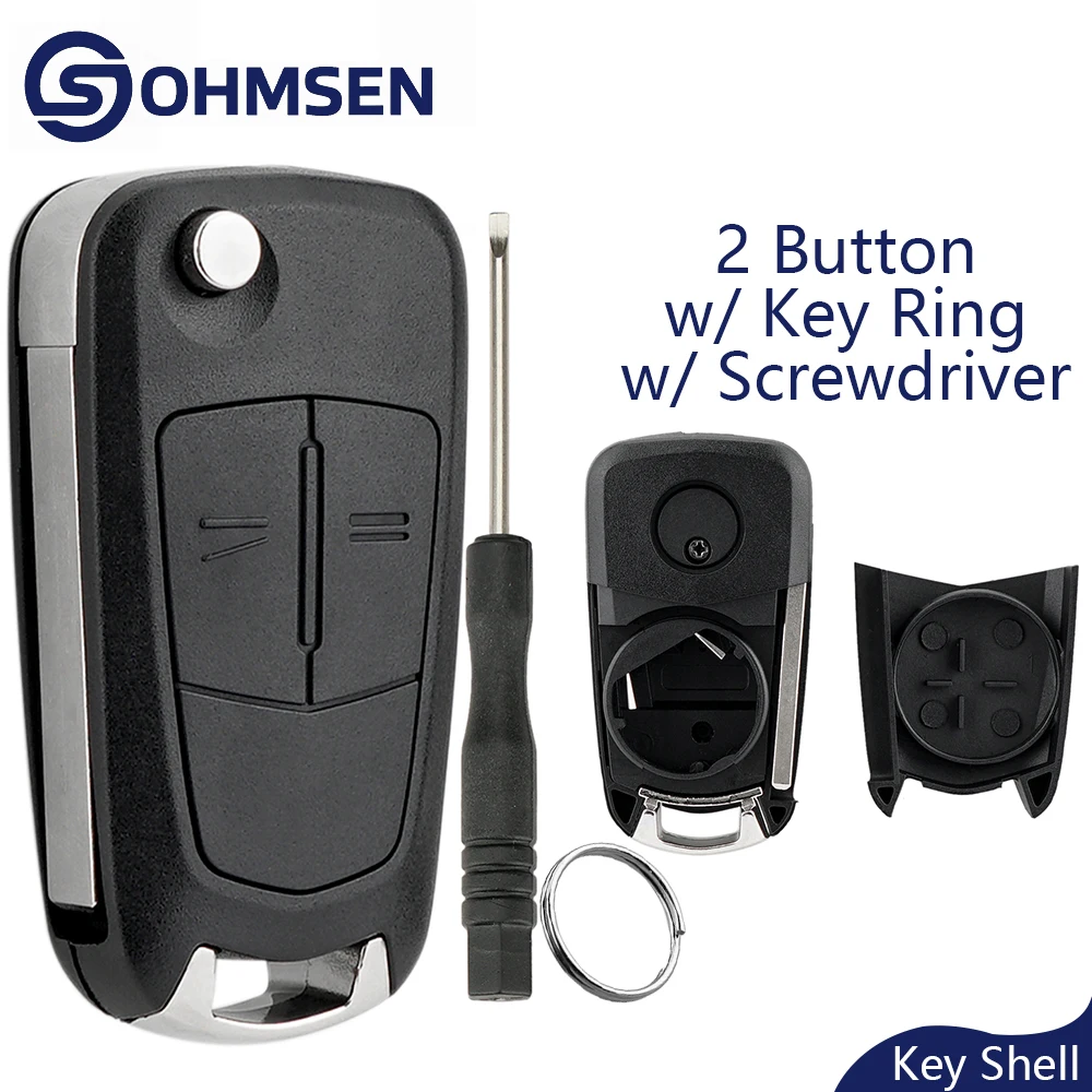 2 Button Car Remote Key Fob Case Replace + HU100 Flip Blade For Vauxhall Opel Astra H Corsa Vectra Combo Meriva
