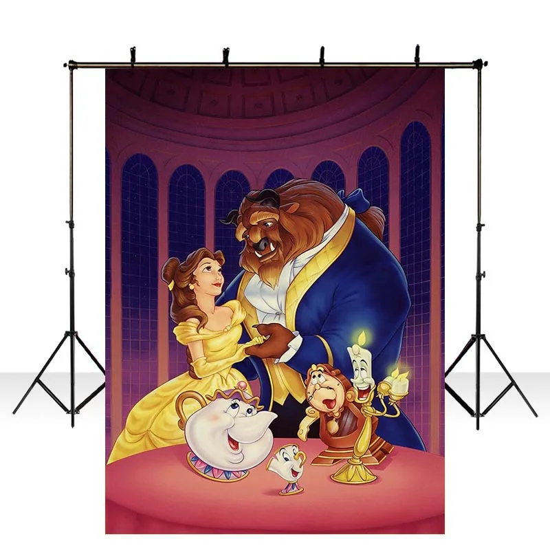 Beauty And The Beast Photo Backdrop Background Photography Baby Shower Birthday Party Decoration Props Supplies Banner Poster