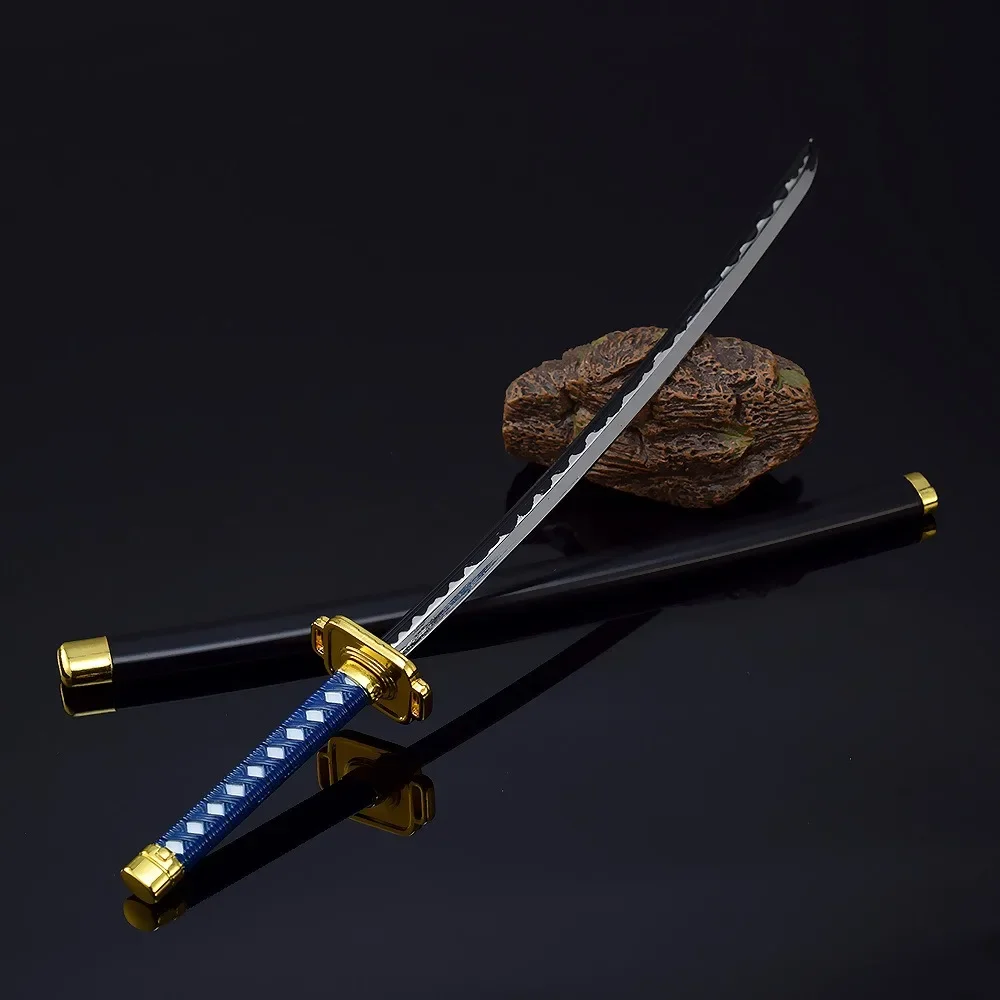 Espada blanqueadora de 26cm, Aizen Sousuke Kyoka Suigetsu, modelo de arma, Katana de Metal, llavero artesanal, samurái, Cosplay, juguetes de utilería, regalo