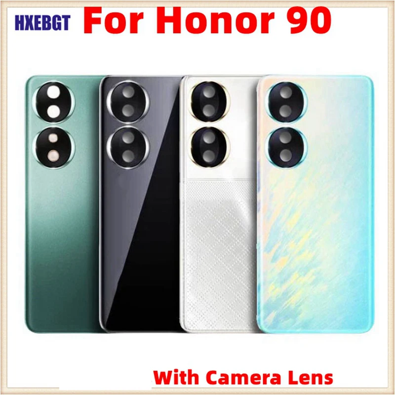 For Honor 90 Back Glass Lid Housing Door Rear Battery Cover Chassis With Camera Lens Smartphone Repair Parts