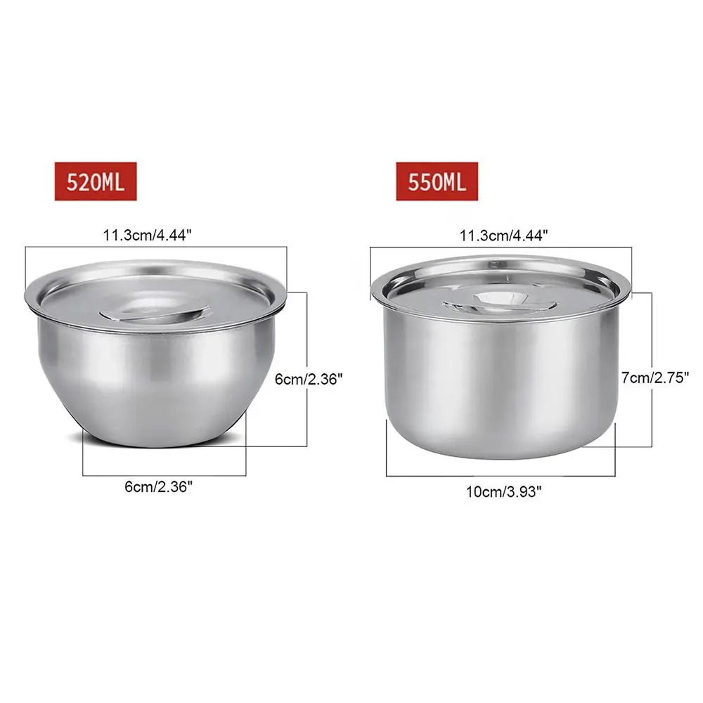 Stainless Steel Rice Bowl With Lid Soup Bowl Steamed Rice Bowl Anti-Scalding Child Small Bowl Korean Cuisine Kitchen Tableware