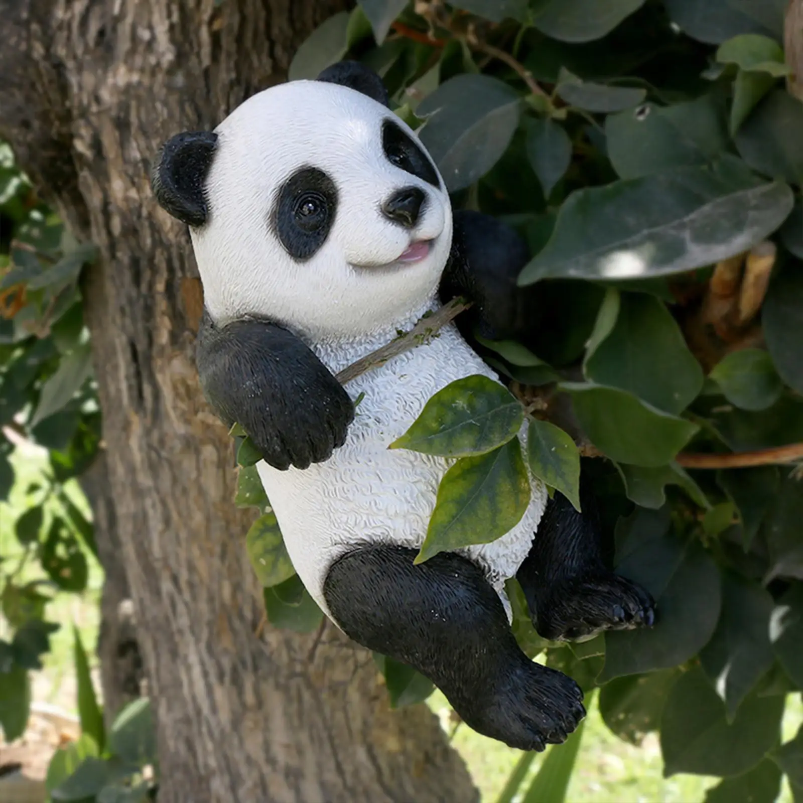 

Panda Sculpture Ornaments Simulated Garden Pendant Adorable panda Outdoor Statue for Backyard Patio Indoor Desktop Home