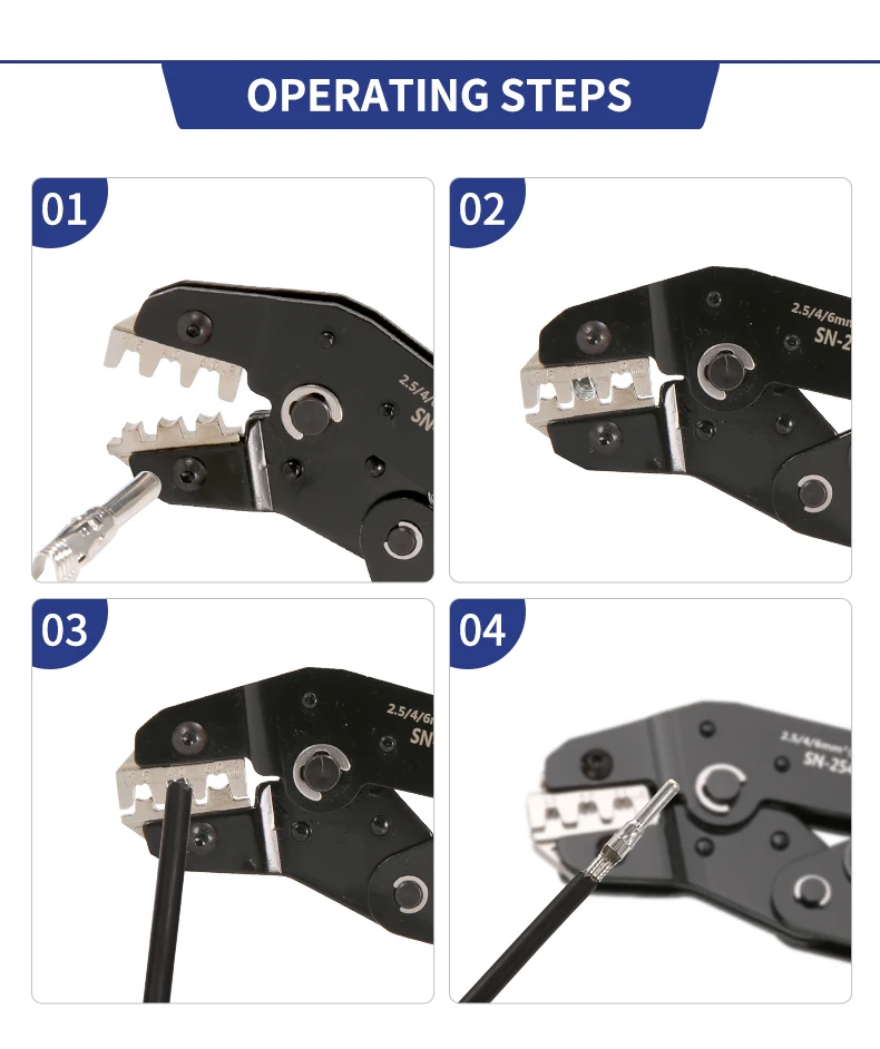 SN-2546B Solar-Photovoltaik-Anschlüsse, Zangen-Crimpwerkzeug-Set für 2,5/4/6 mm2 Draht-Crimper-Zangen-Set, Solar-Anschlüsse-Klemme – Detail 8