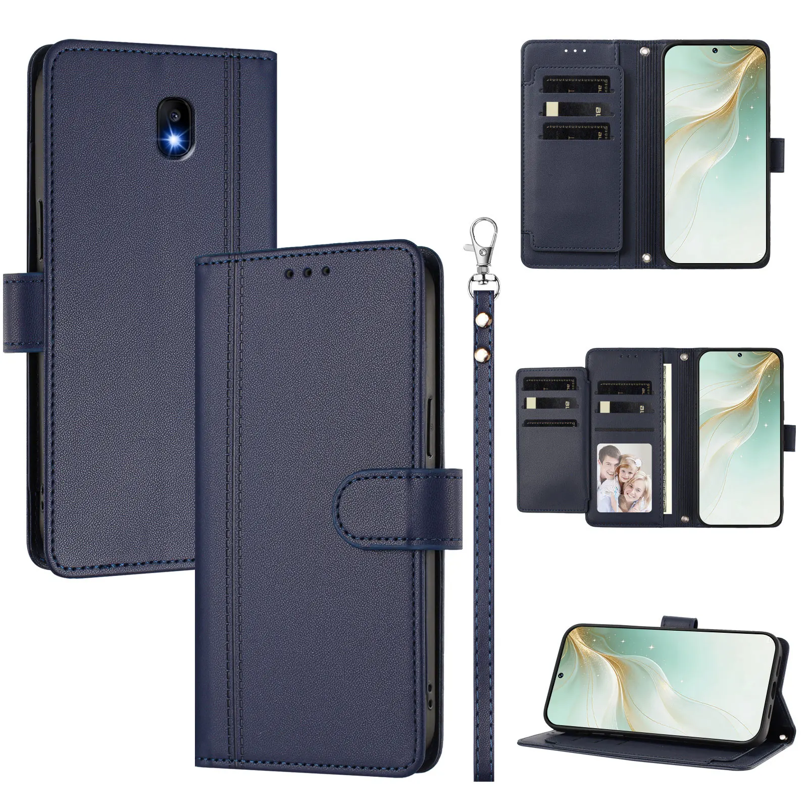 Shockproof Flip Magnetic Wallet Case Card Slot Kickstand For Samsung Galaxy J7 J7 Pro J6 J6 Plus J5 J4 J4 Plus J3 J3 Pro Cover view 6