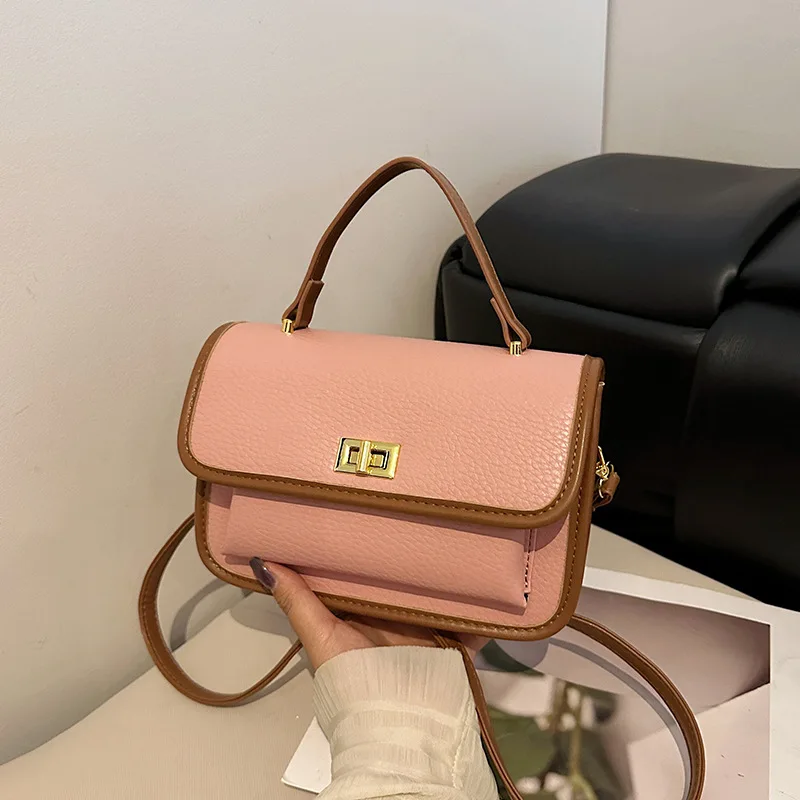 Sac fourre-tout Vintage carré à blocs de couleurs pour femmes, sac à bandoulière texturé, sac à bandoulière de Niche, sac de jour à nuit de Luxe, automne 2025 ​