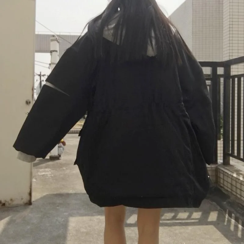 Jackets Women BF Harajuku Leisure Fall Couple High Street All-match Teens Outwear Patchwork Design Loose Clothes Stylish College