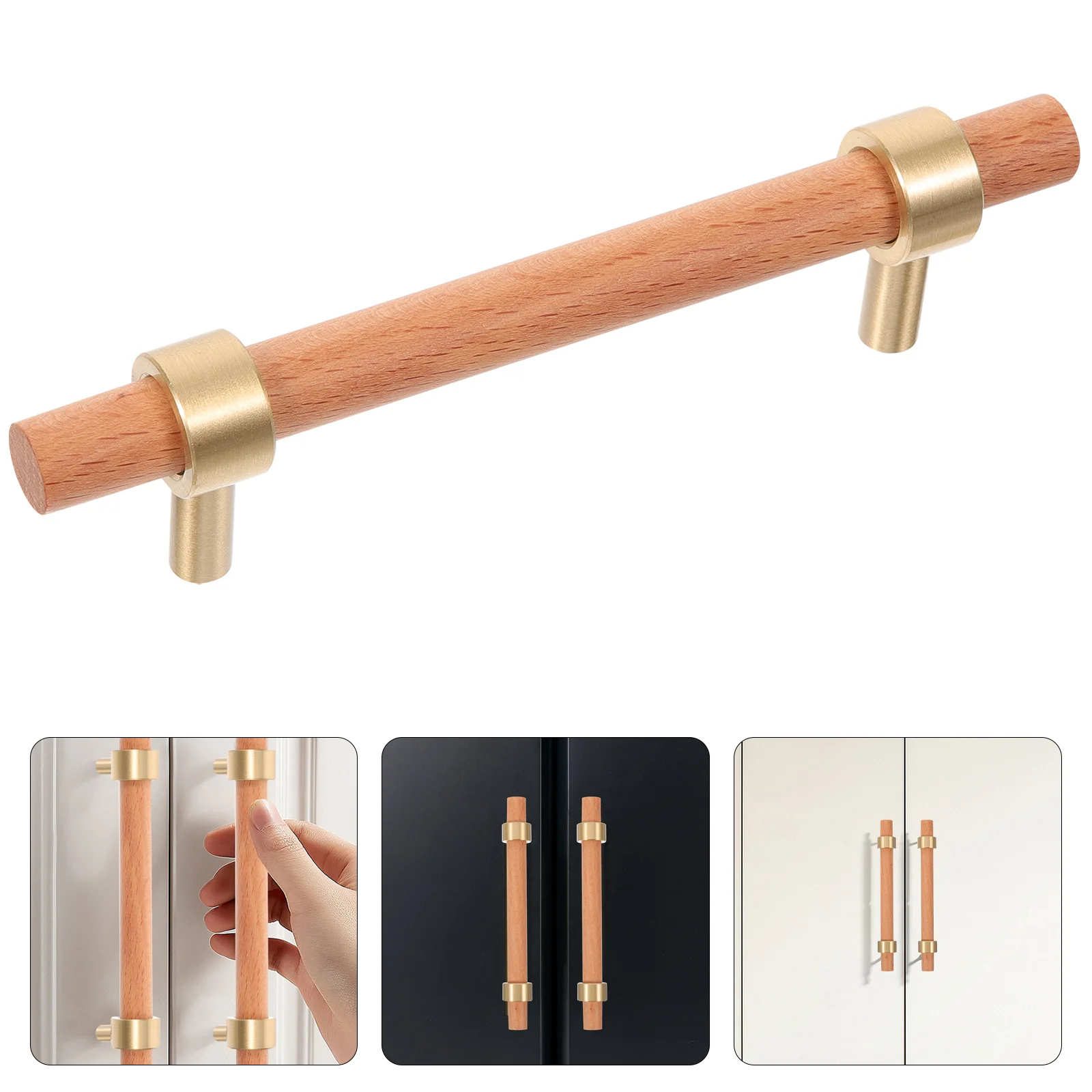 

Solid Wood Cabinet Handles 96Mm Hole Distance For Wardrobe Cupboard Drawer Furniture Decor Door Pull Hardware Fittings