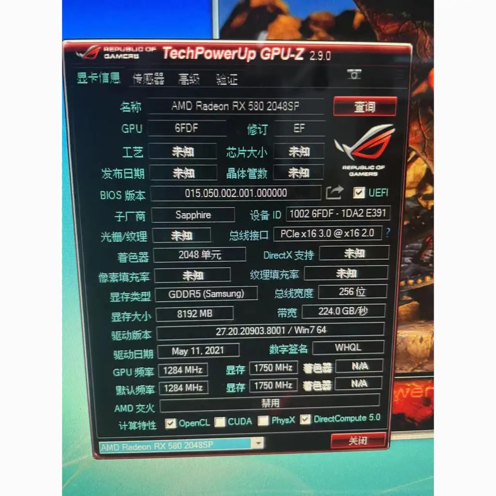 SAPPHIRE RX580 8GB V2กราฟิกการ์ด256Bit GDDR5การ์ดสำหรับ AMD RX 500 Series RX 580 8G d5 V2 1284MHz 7000MHz PC ถนนใช้