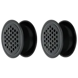 2pcs Air Vent Grille Air Outlet Fresh System Air Vent Grille Cabinet Stainless Steel Exterior Home Office Air Vent