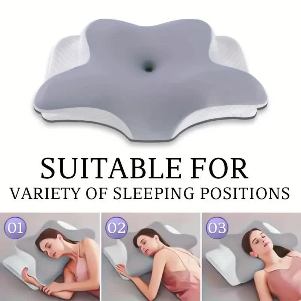 Memory Foam Pillows Butterfly Shaped Relaxing Cervical Slow Rebound Neck Pillow Pain Relief Sleeping Orthopedic Pillow Beding image 2