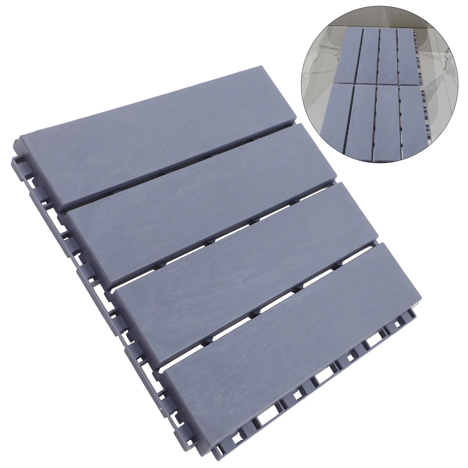 6 قطعة أرضيات بلاستيكية خارجية متشابكة بلاط سطح السفينة سهلة التركيب المضادة للانزلاق فناء حديقة في الشرفة غطاء أرضية الحمام #6